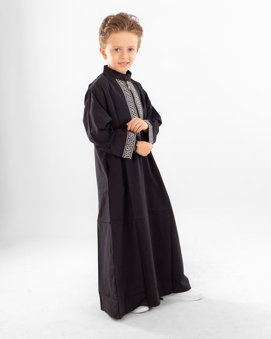 Vamilano Imported Poplin Cotton kids Abaya with Collar