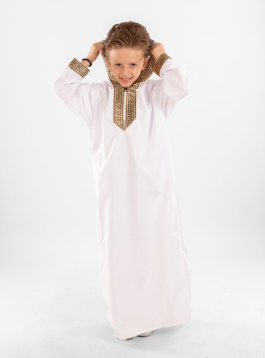 Vamilano Imported Cotton Kids' Jalabiya with Versace