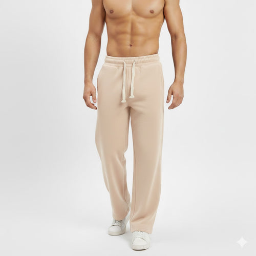 French Cotton men Wide Leg Pants