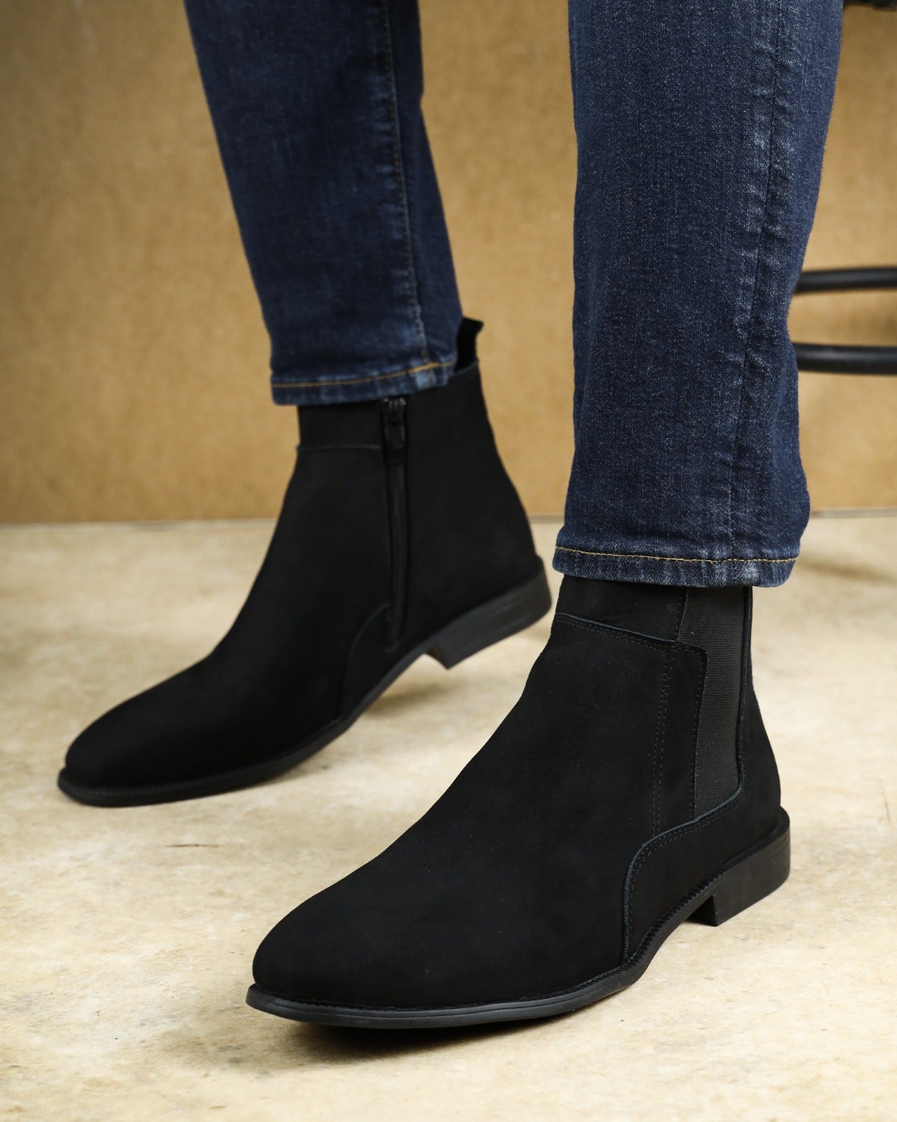 Genuine Suede Men Chelsea Half Boots