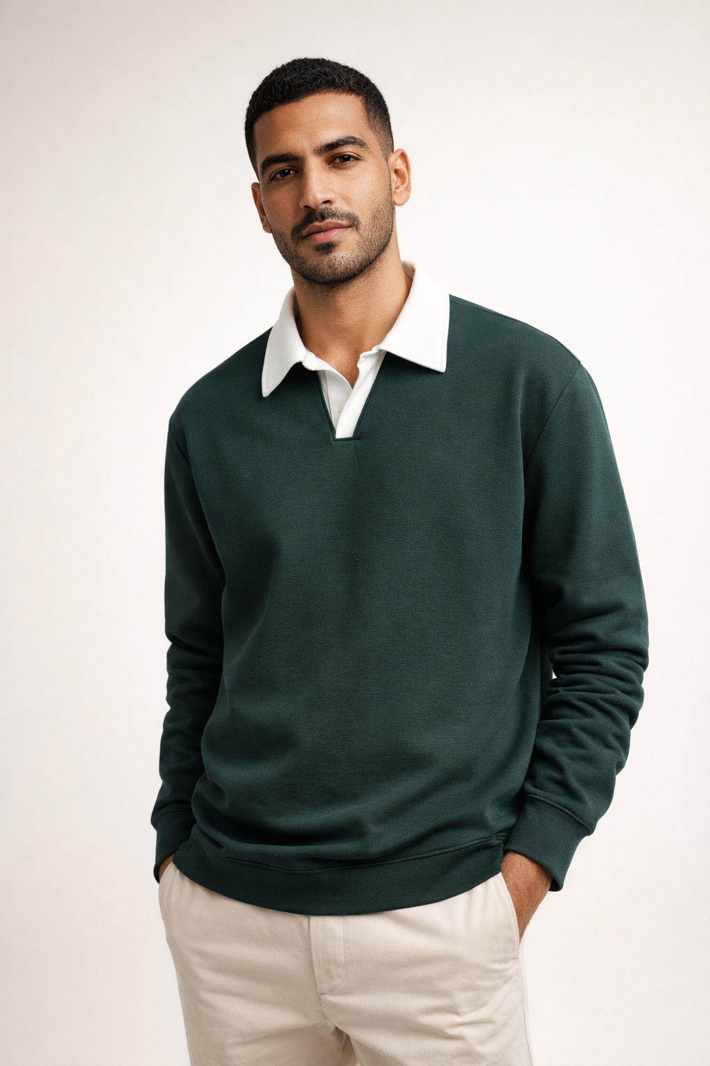 Heavy Cotton Men’s Collar Sweatshirt